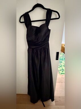 Amazon Black Satin Maxi Dress with Wide Straps